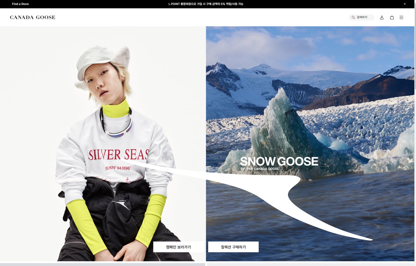 CANADA GOOSE 작업 화면